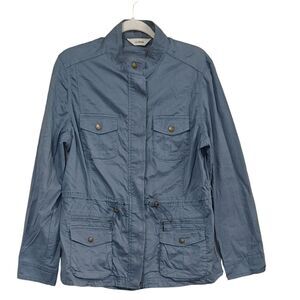 L.L. Bean Blue touch of gray Freeport Field Utility zip snap Jacket Size Large